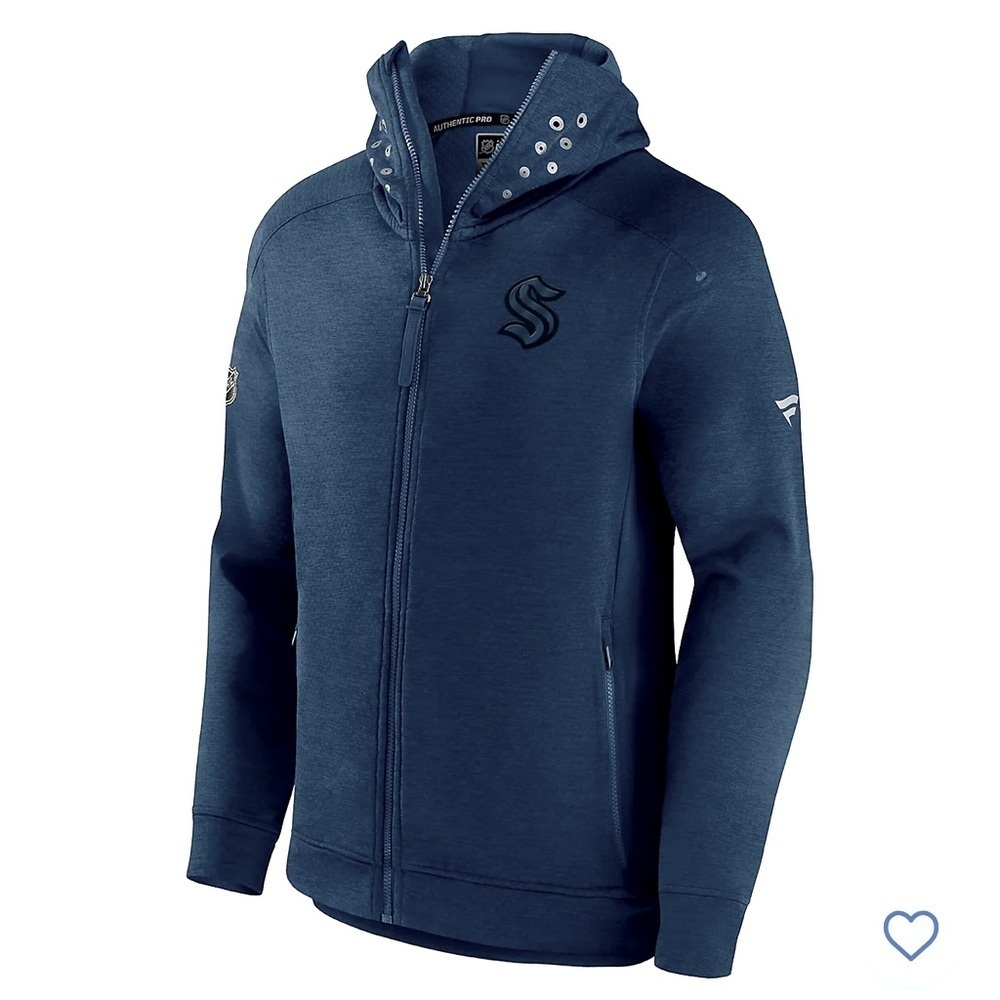 Fanatics Seattle Kraken Authentic Pro-Tech Lightweight Full-Zip Hoodie Size L